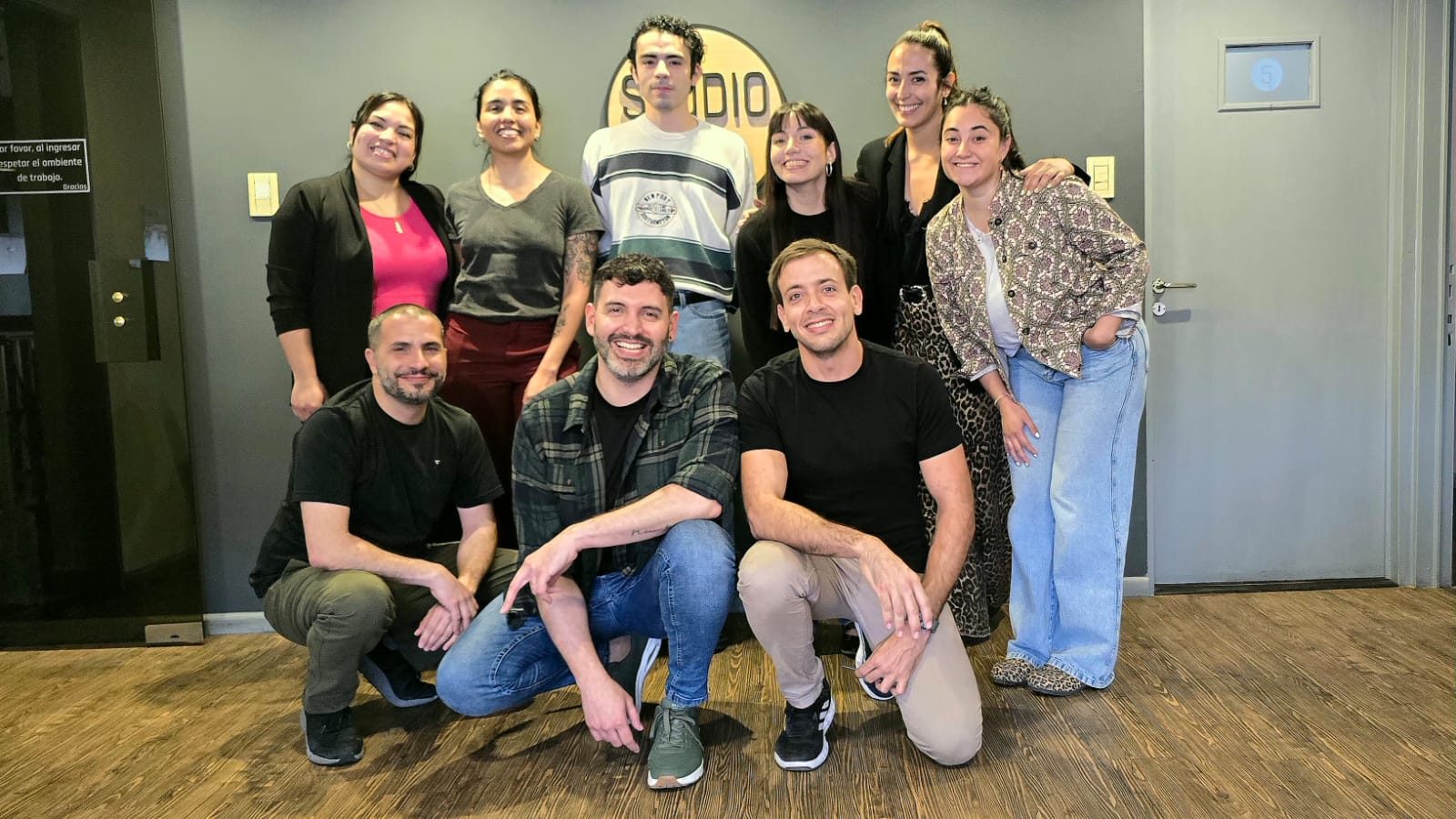 Matías Marinaro with a workshop team at Studio