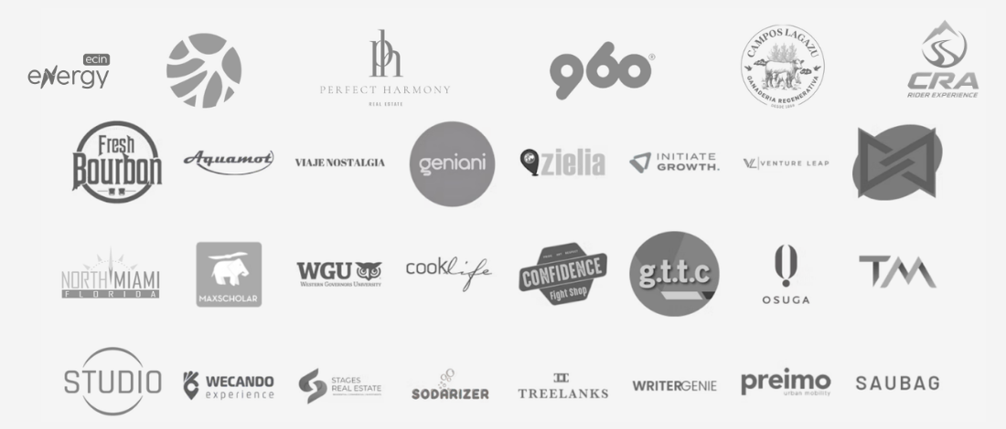 Logos de marcas que impulsó Matías Marinaro
